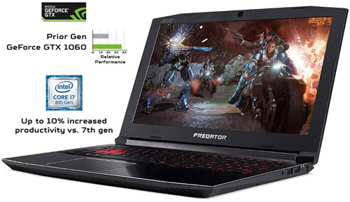Acer Predator Helios 300 Best 8th Gen I7 Gaming Laptop Under 1000