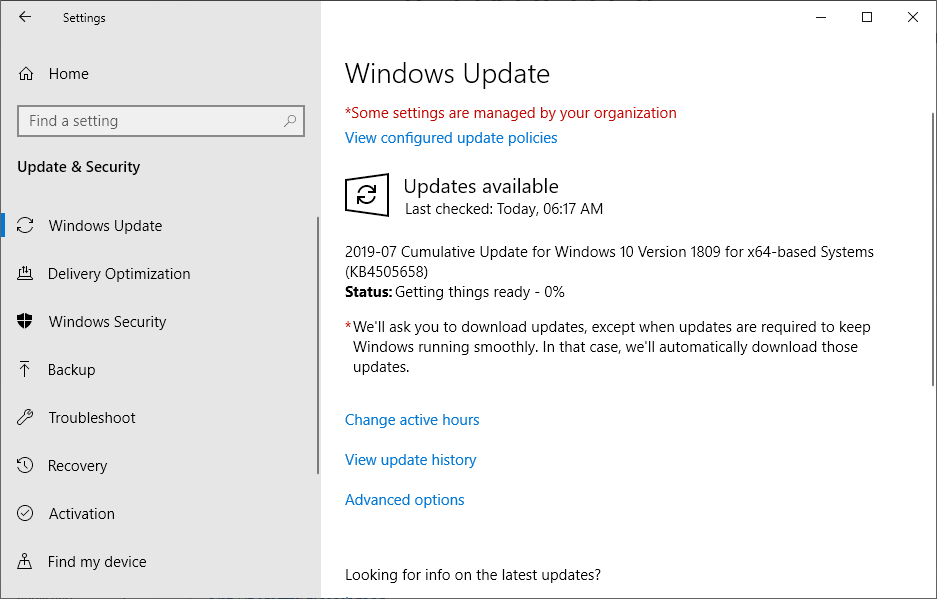 Running Windows Update