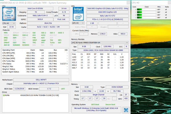 HWINFO Summary - How to check processor Windows 10