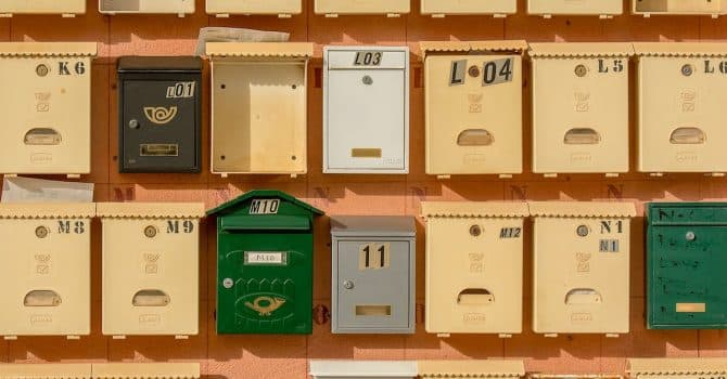 Mailboxes On A Wall